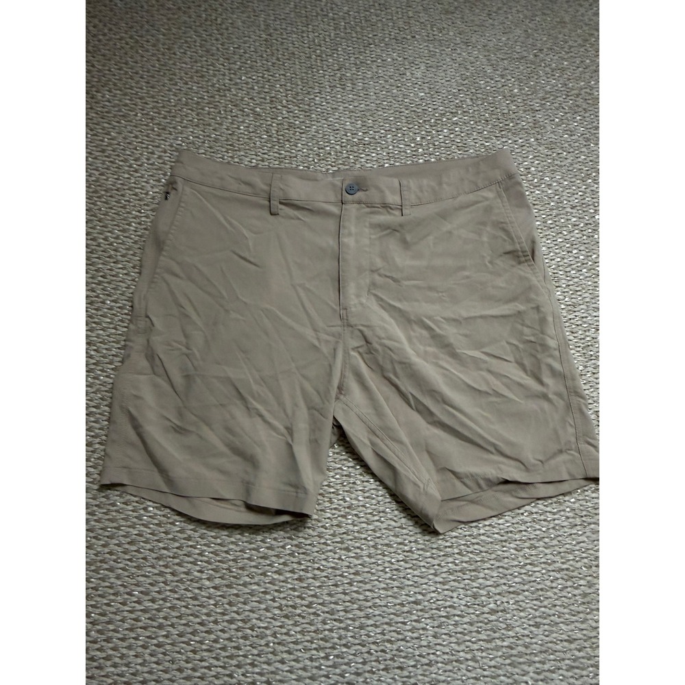 Tasc Performance Mens Tailored Shorts Khaki Tan Size 36 Golf Casual 8 Inch